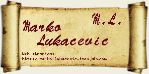 Marko Lukačević vizit kartica